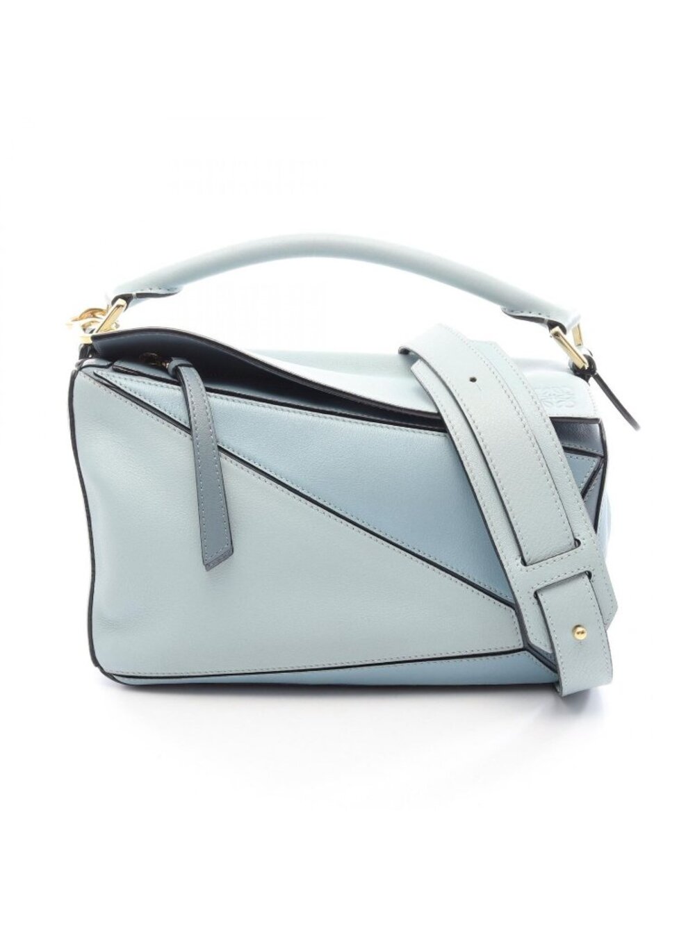 Loewe Handbag Puzzle Bag Small 2-Way Light Blue Leather